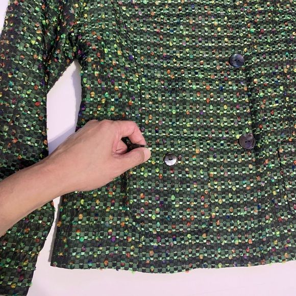 Chico’s green/multicolored blazer - Picture 4 of 10